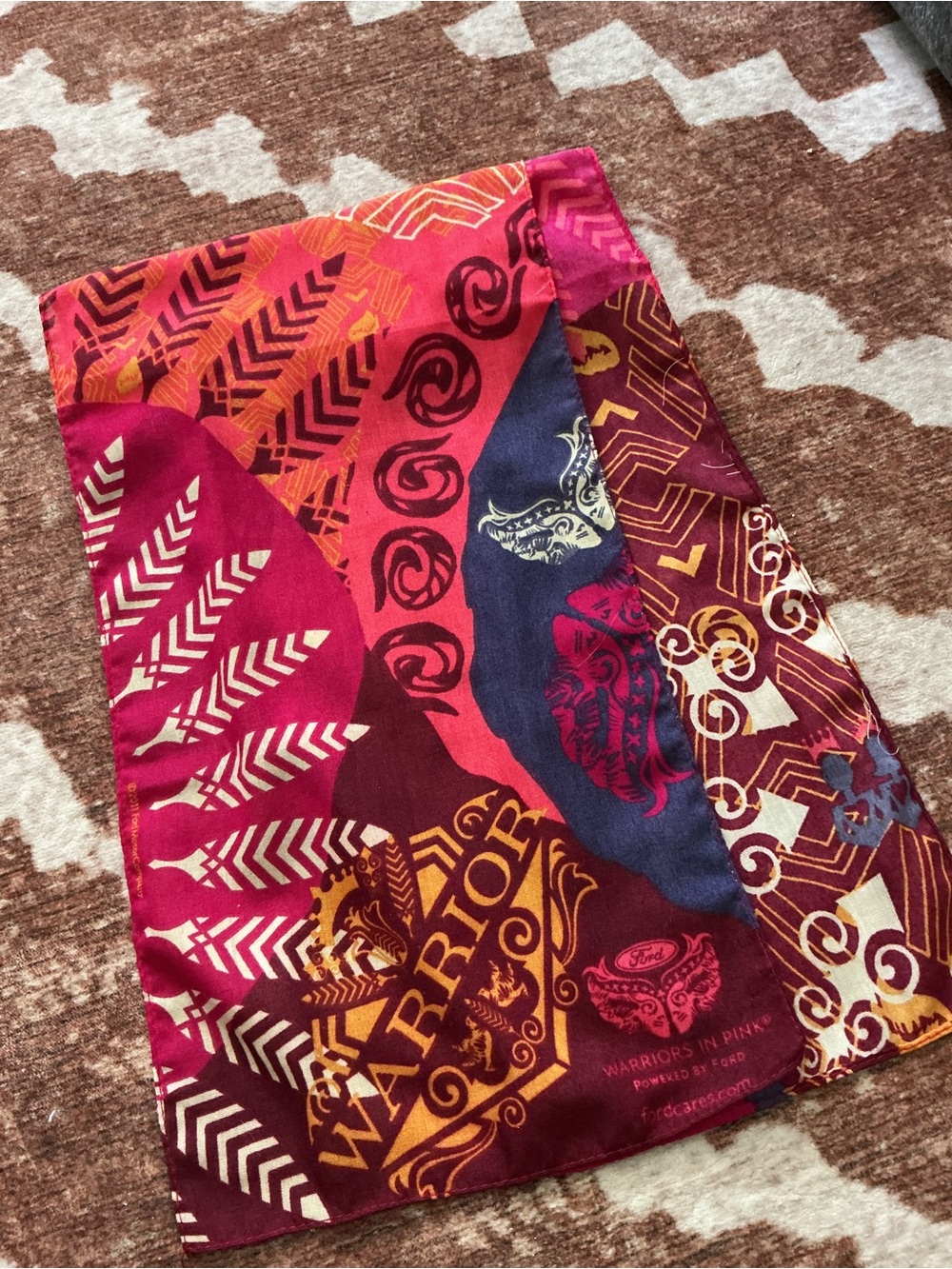 Ford warriors Scarf in Burgundy, Pink & Navy
